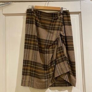 Cartonnier Plaid Wool Blend Pencil Skirt